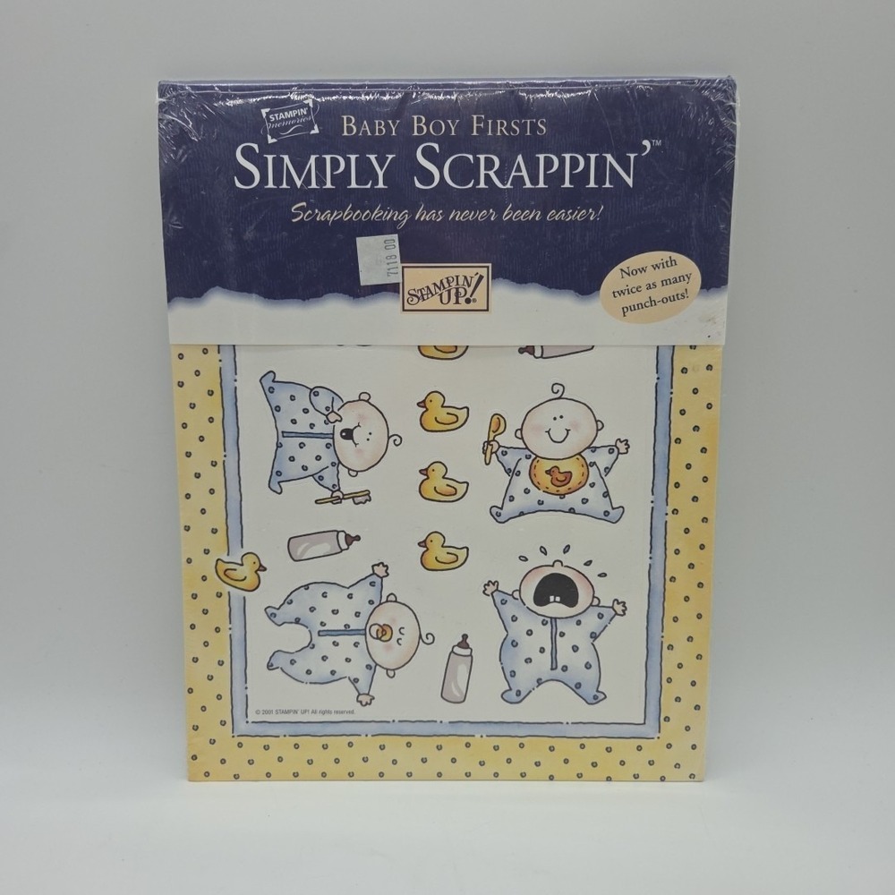 NEW Vintage Stampin Up Baby Boy Firsts Simply Scrappin Scrapbooking Punch-Outs
